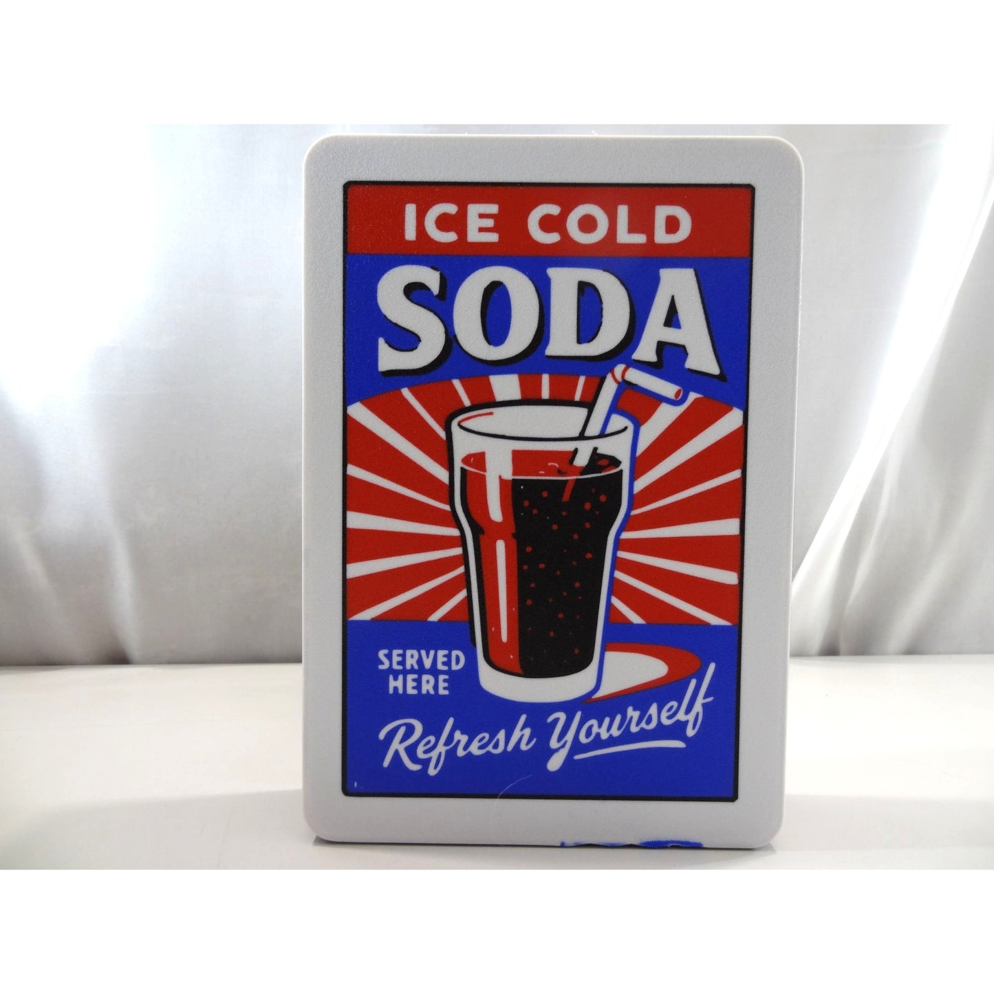 Ice Cold Soda LED Sign | Retro Diner Wall Art & Bar Decor - $39.99