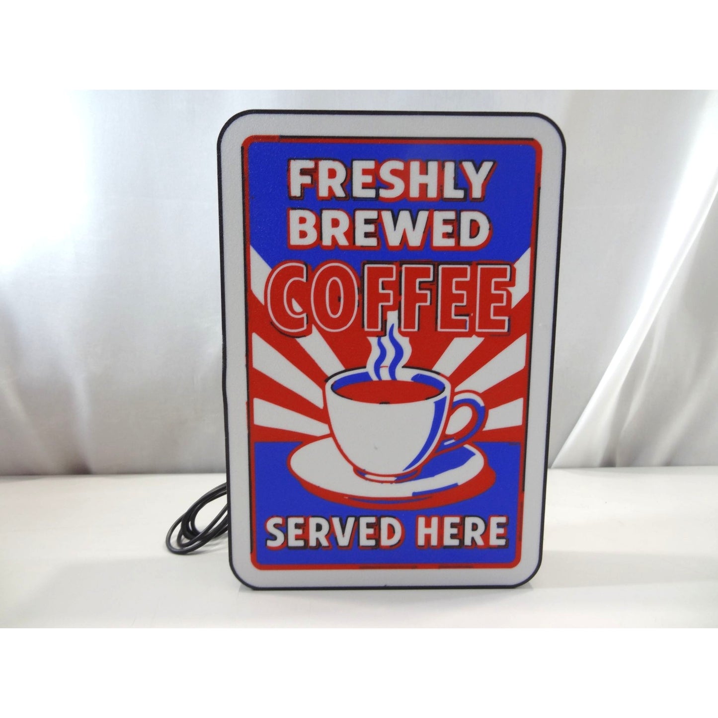 "Coffee Served Here" LED Sign - Vintage Cafe & Kitchen Decor