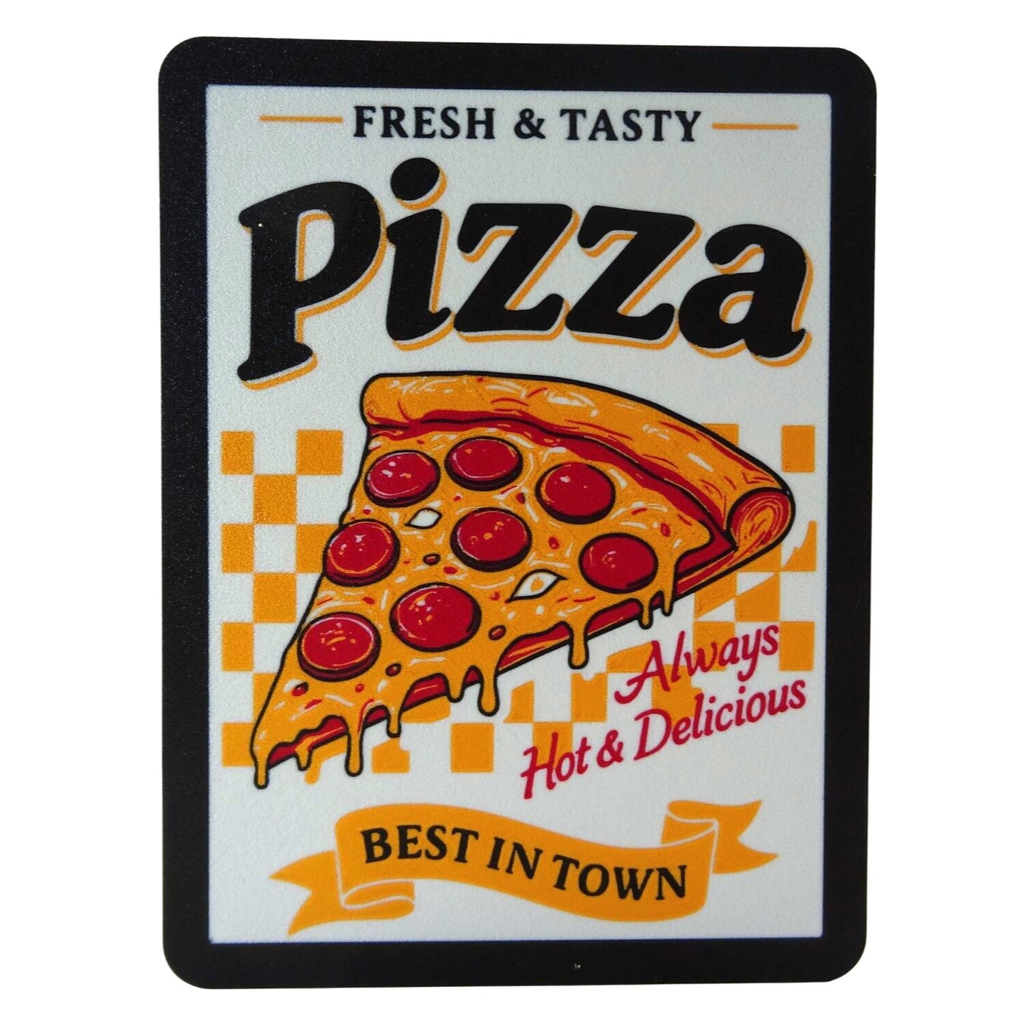"Fresh & Tasty Pizza" LED Lightbox Sign (7"x10") – Retro Pizzeria Window Display & Kitchen Wall Decor