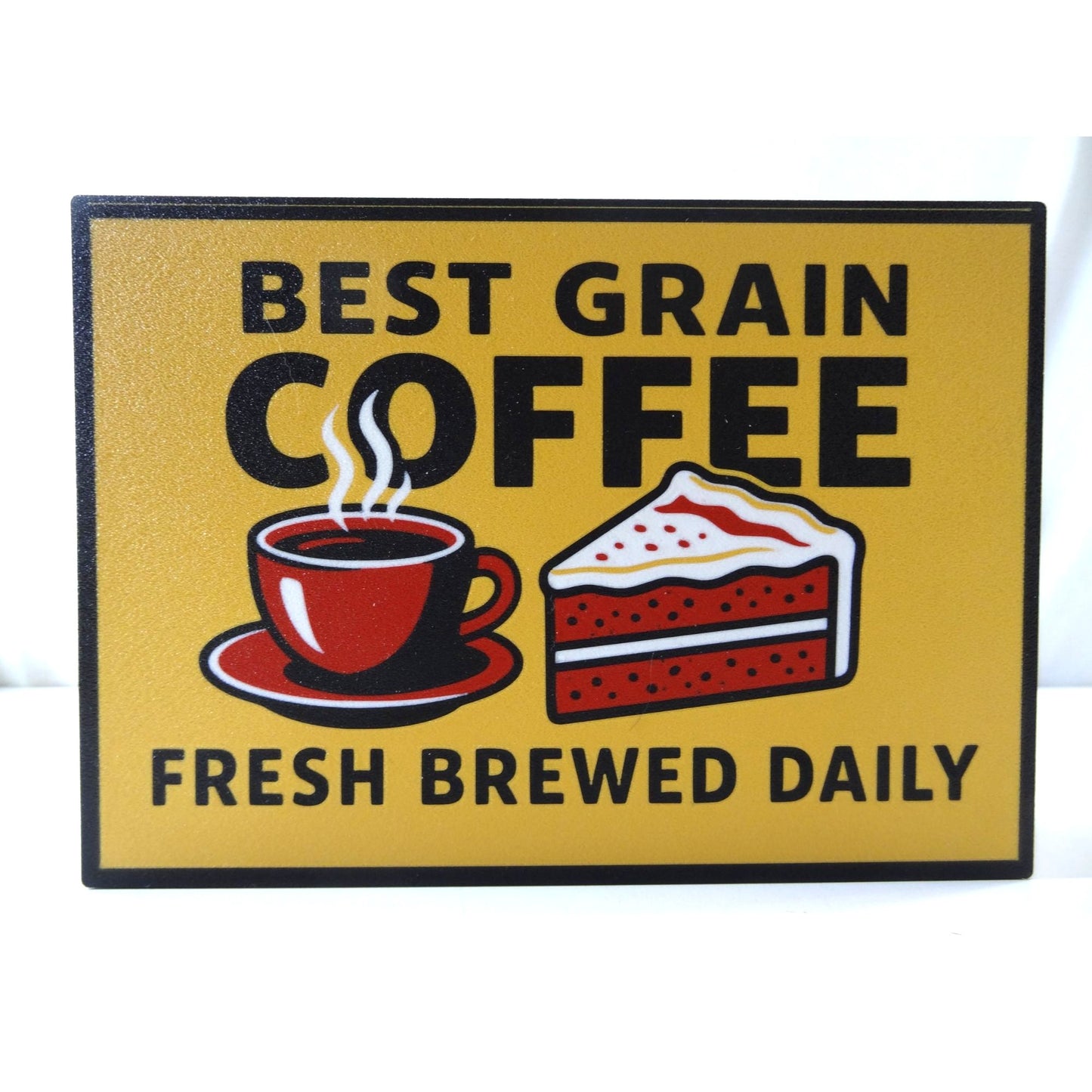 "Best Grain Coffee" LED Light-Up Sign (10"x7") – USB Powered Retro Cafe Lightbox, Bakery Window Display & Coffee Bar Decor
