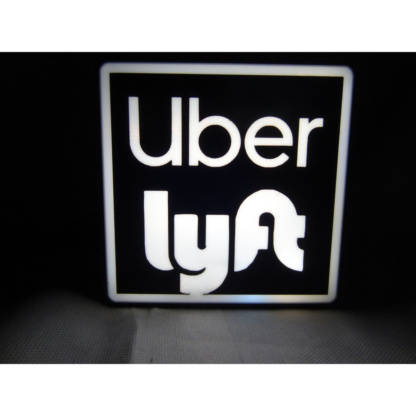 LED Rideshare Light Sign (5"x5") – USB Powered Dashboard Identifier for Night Drivers