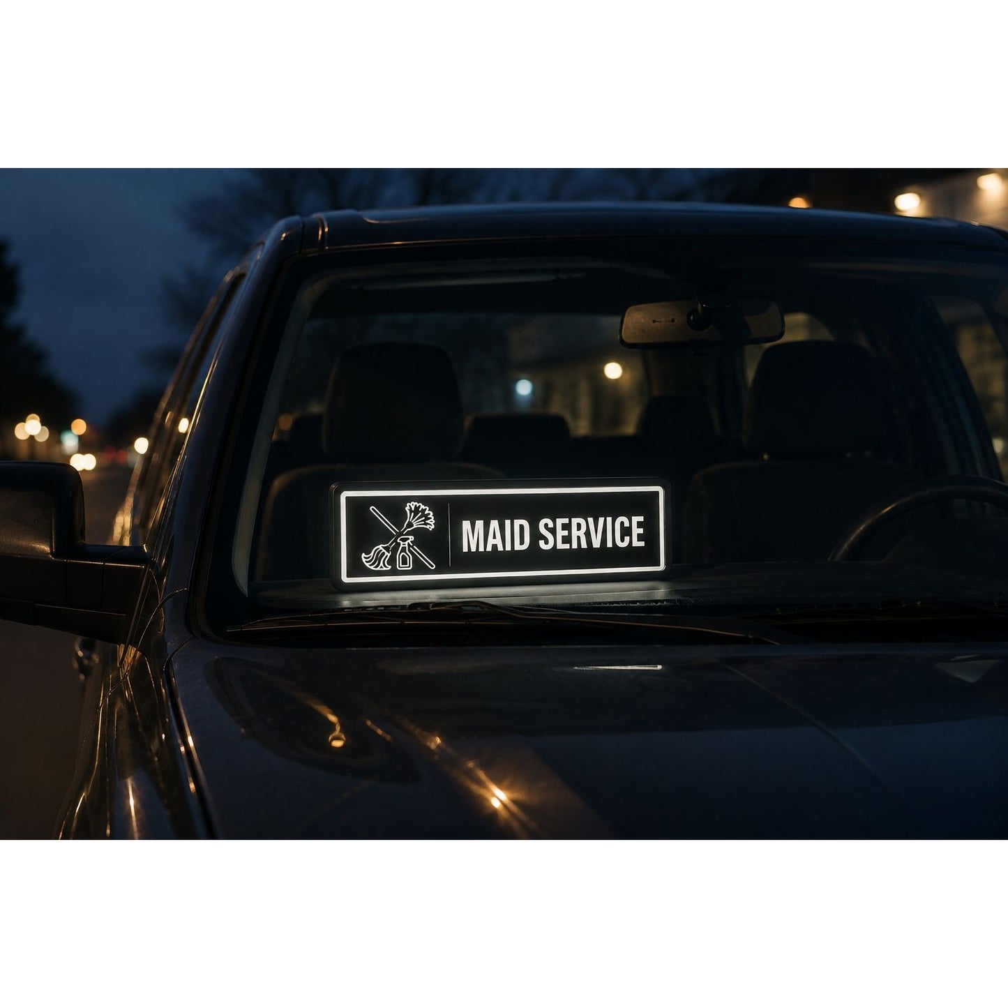 Maid Service Illuminated LED Windshield Light Box Sign | Made in USA