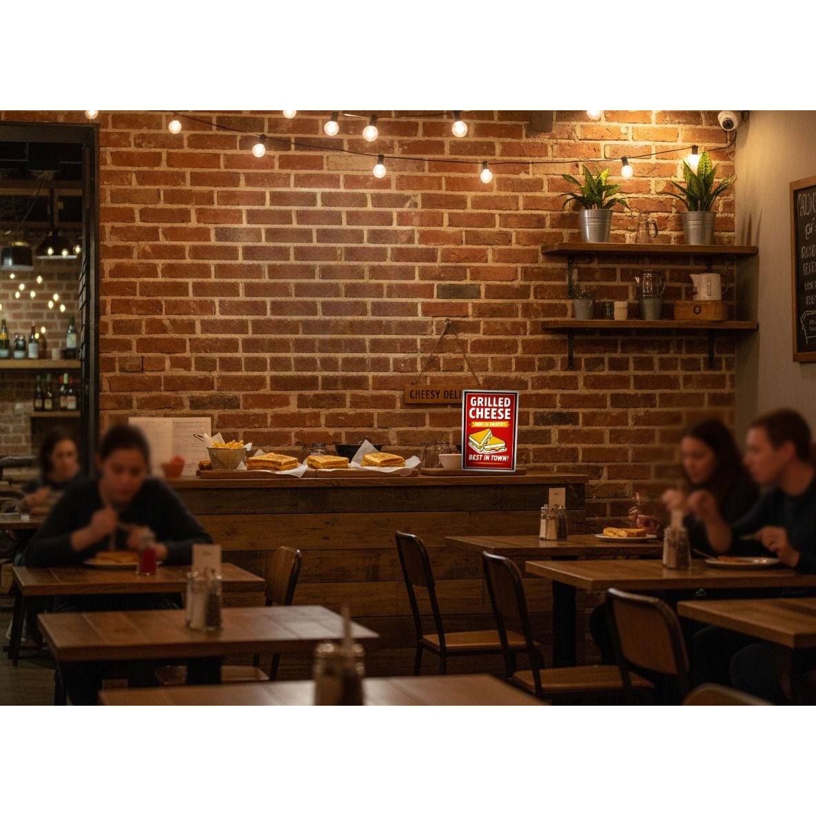 Grilled Cheese "Hot & Tasty" Retro Lightbox Sign | 10"x7" retro LED Wall Decor | USB-Powered Restaurant or Kitchen Art