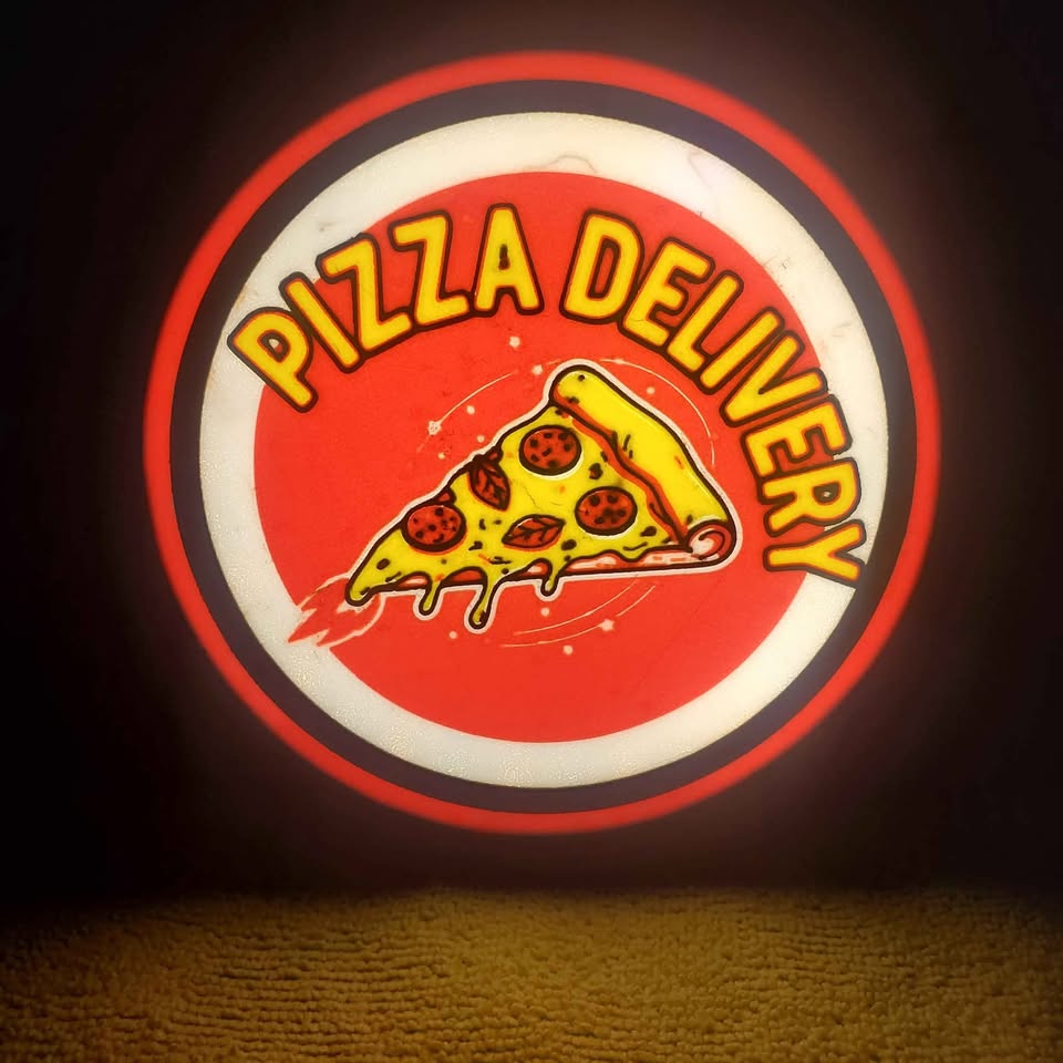 Pizza Delivery Dashboard Lightbox (6" Dia) – USB Powered LED Car Sign for Delivery Drivers & Pizzeria Visibility