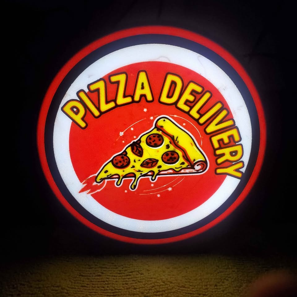 Pizza Delivery Dashboard Lightbox (6" Dia) – USB Powered LED Car Sign for Delivery Drivers & Pizzeria Visibility