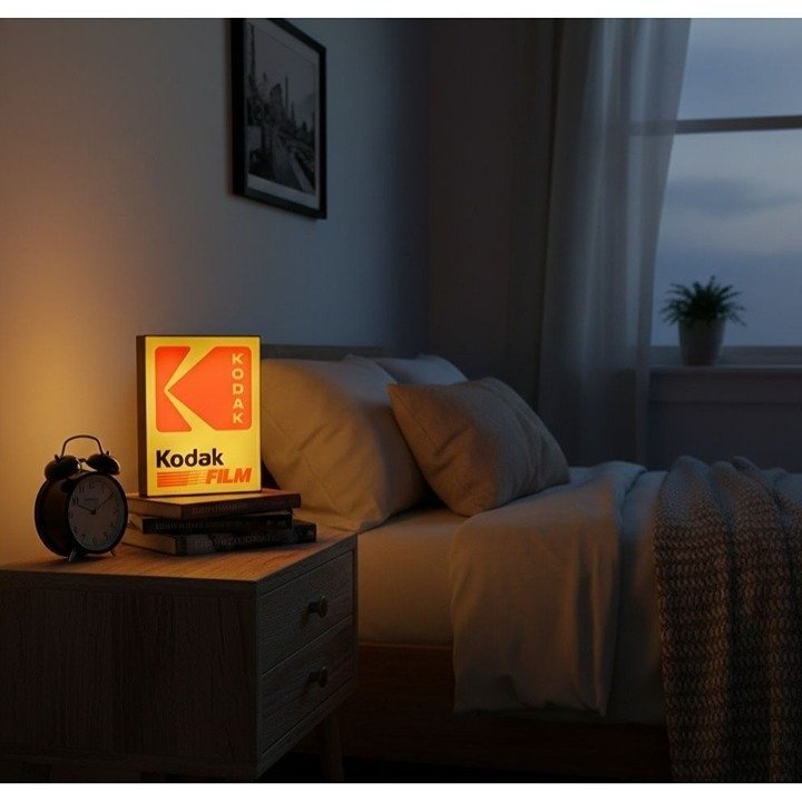 Kodak light up sign with film logo