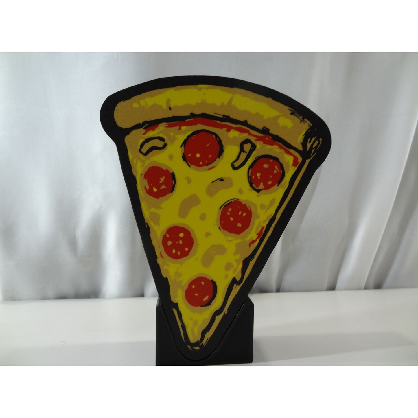 Pizza Slice LED Light 10" | Yellow & Red Acrylic Table Lamp with Stand | USB Powered Neon Desk Sign for Kitchen, Pizzeria, & Gaming Room Decor