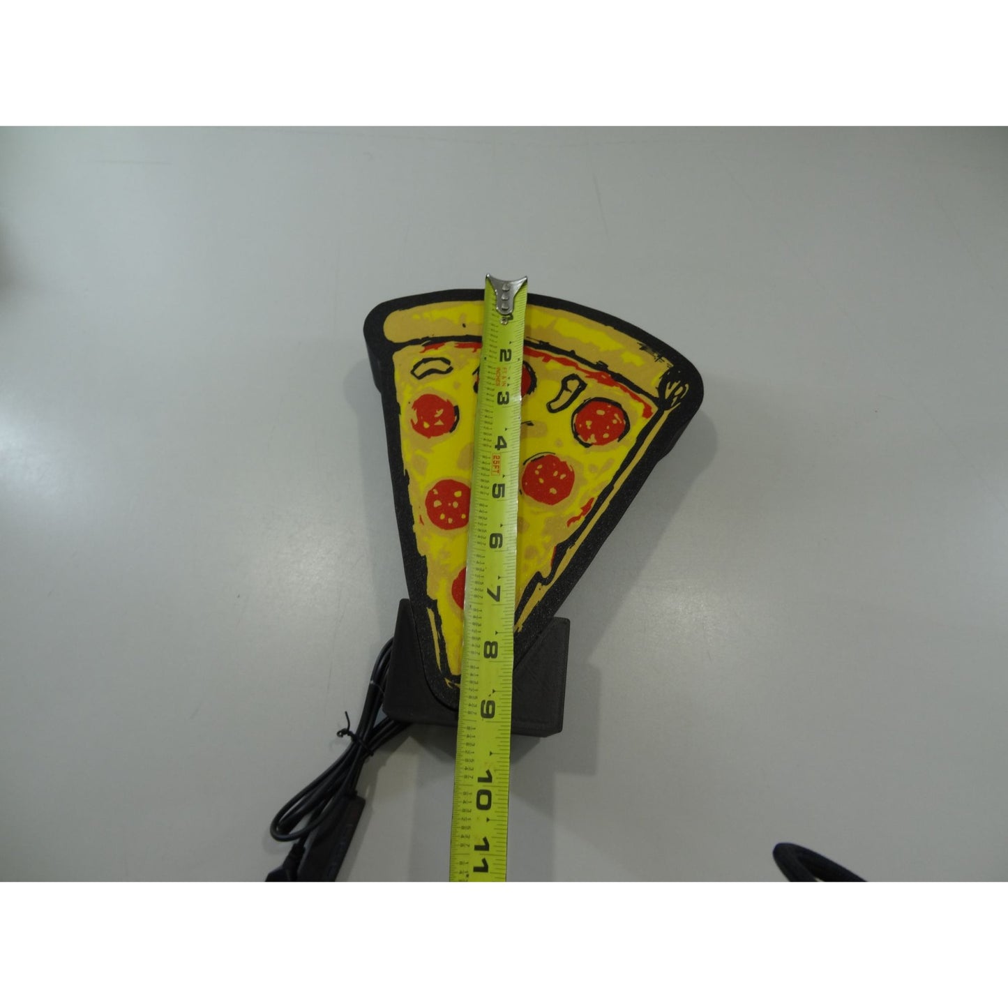 Pizza Slice LED Light 10" | Yellow & Red Acrylic Table Lamp with Stand | USB Powered Neon Desk Sign for Kitchen, Pizzeria, & Gaming Room Decor