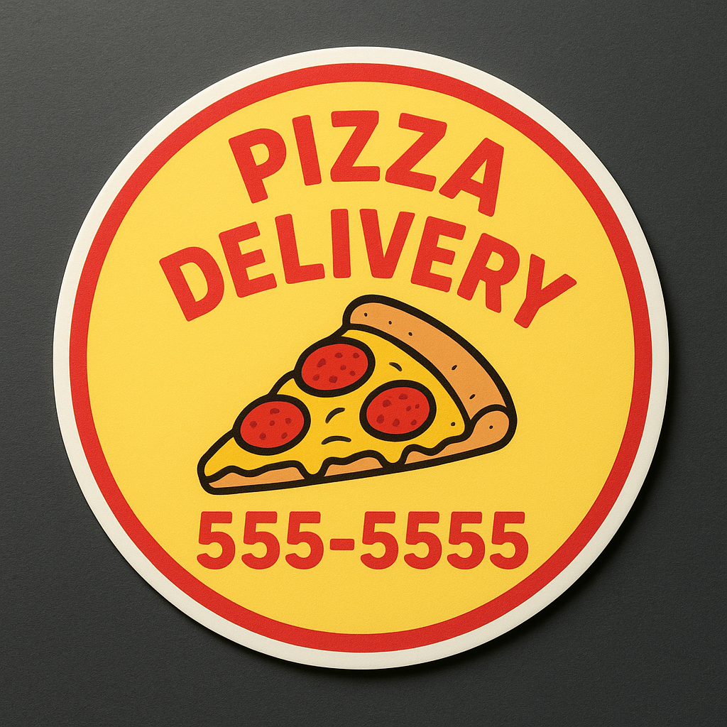 Custom Pizza Delivery Car Lightbox (6" USB LED) – Removable  Vehicle Sign for Pizzeria Branding & High Visibility