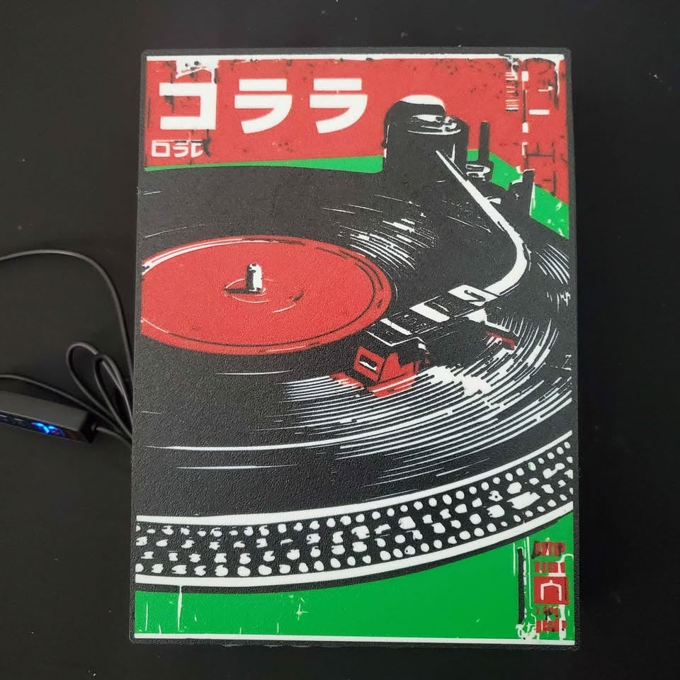 LED Light Up Turntable Wall Art DJ Decor