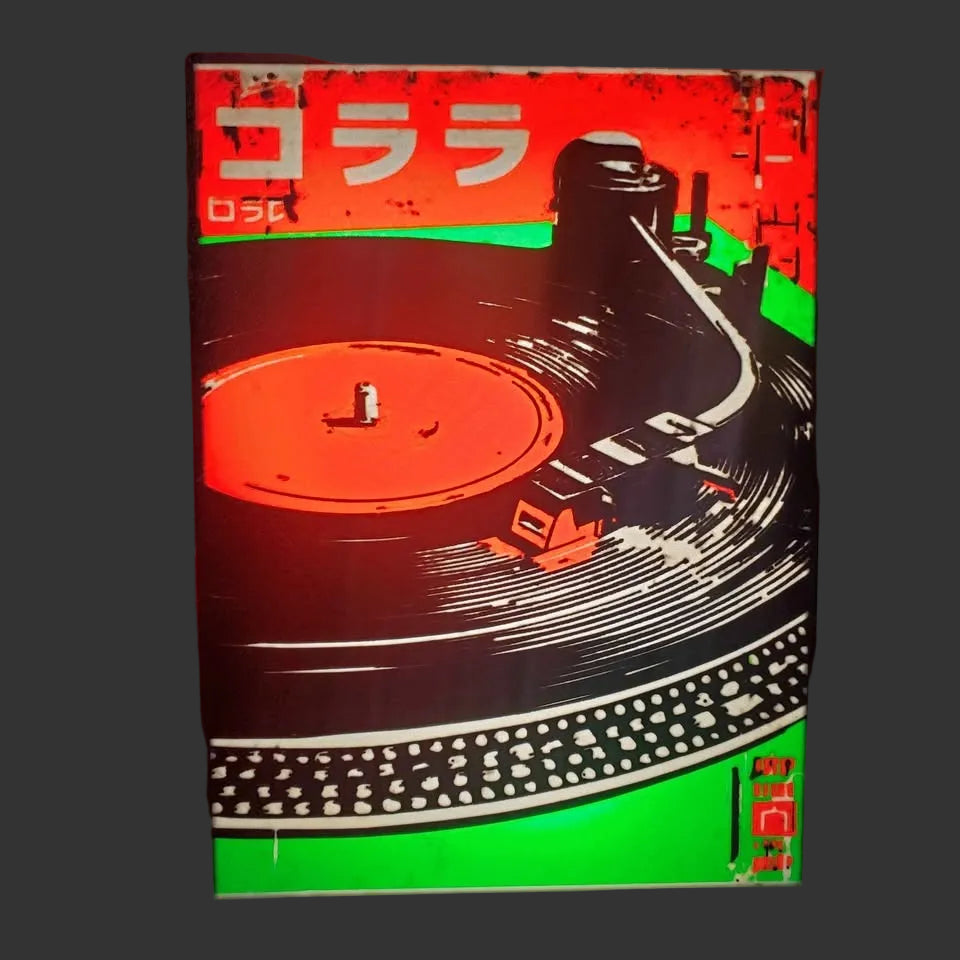 LED Light Up Turntable Wall Art DJ Decor