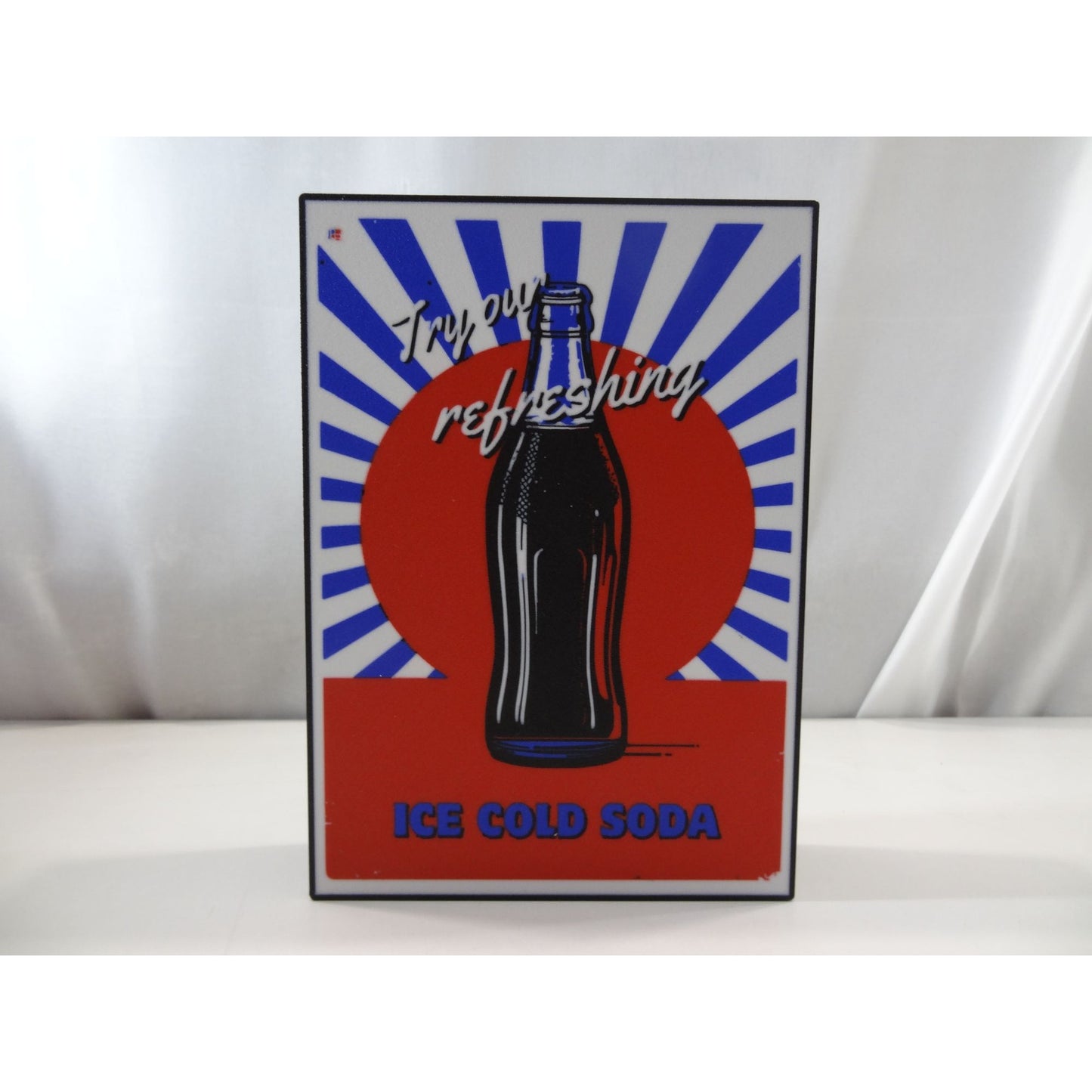 "Ice Cold Soda" LED Sign - Retro Man Cave & Bar Decor