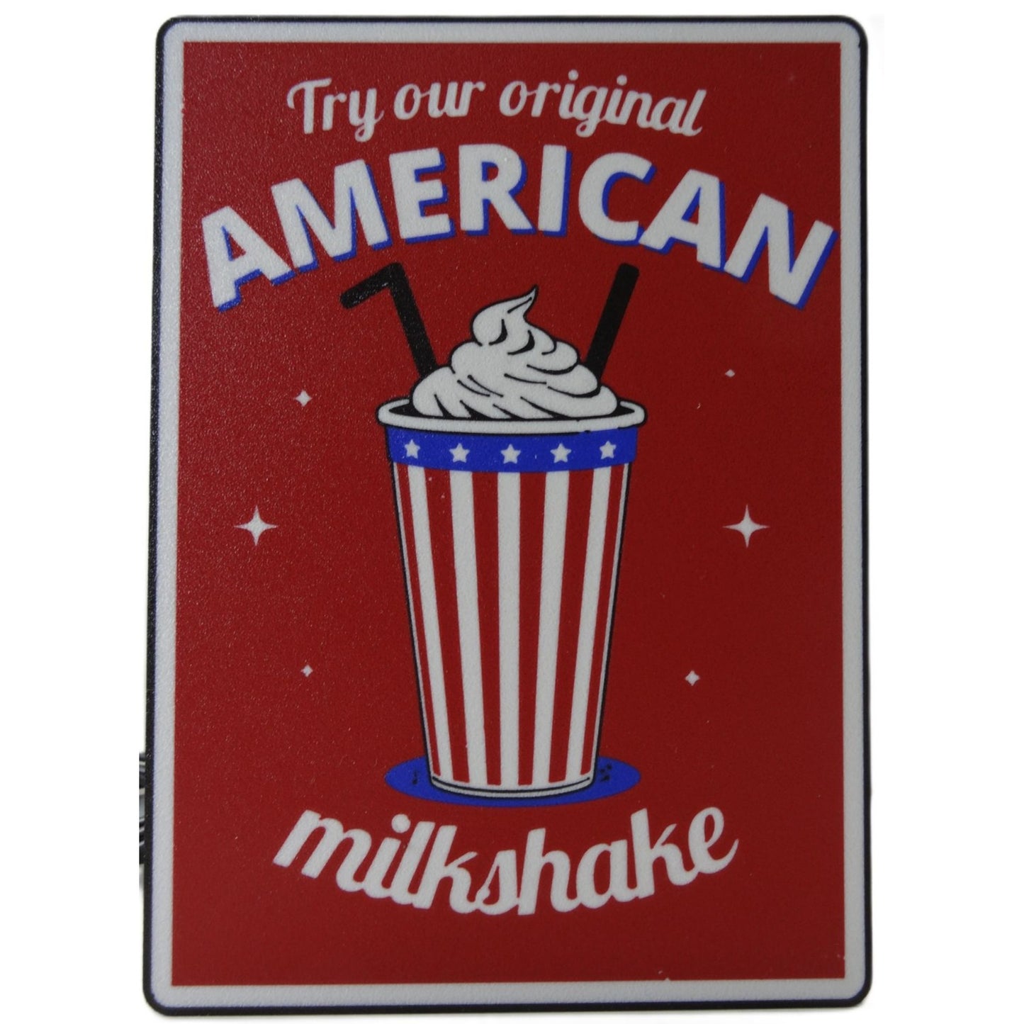 American Milkshake Retro LED Lightbox Sign (10"x7") – Vintage Diner Decor, Soda Fountain Wall Art & Metal Light-Up Display