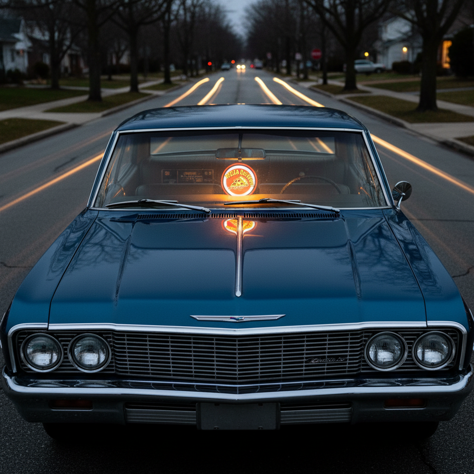 Pizza Delivery Dashboard Lightbox (6" Dia) – USB Powered LED Car Sign for Delivery Drivers & Pizzeria Visibility