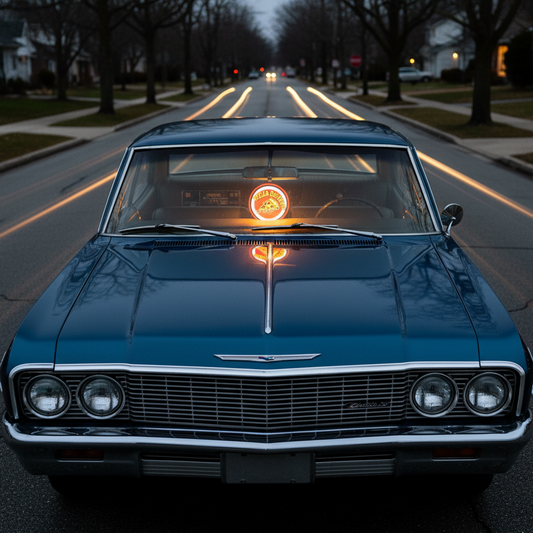 Pizza Delivery Dashboard Lightbox (6" Dia) – USB Powered LED Car Sign for Delivery Drivers & Pizzeria Visibility