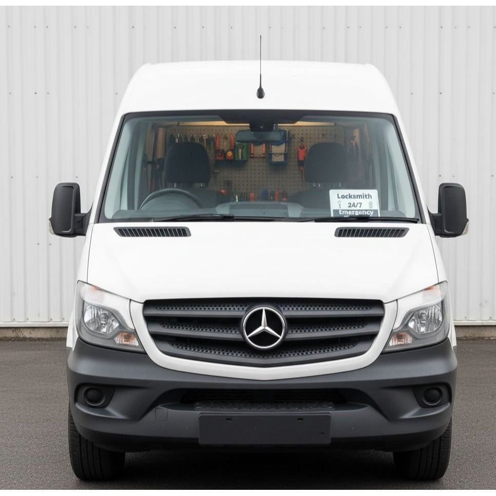 Locksmith 24/7 Emergency Service LED Car Sign (6.5"x4.5") – USB Powered Lighted Vehicle Dashboard Display