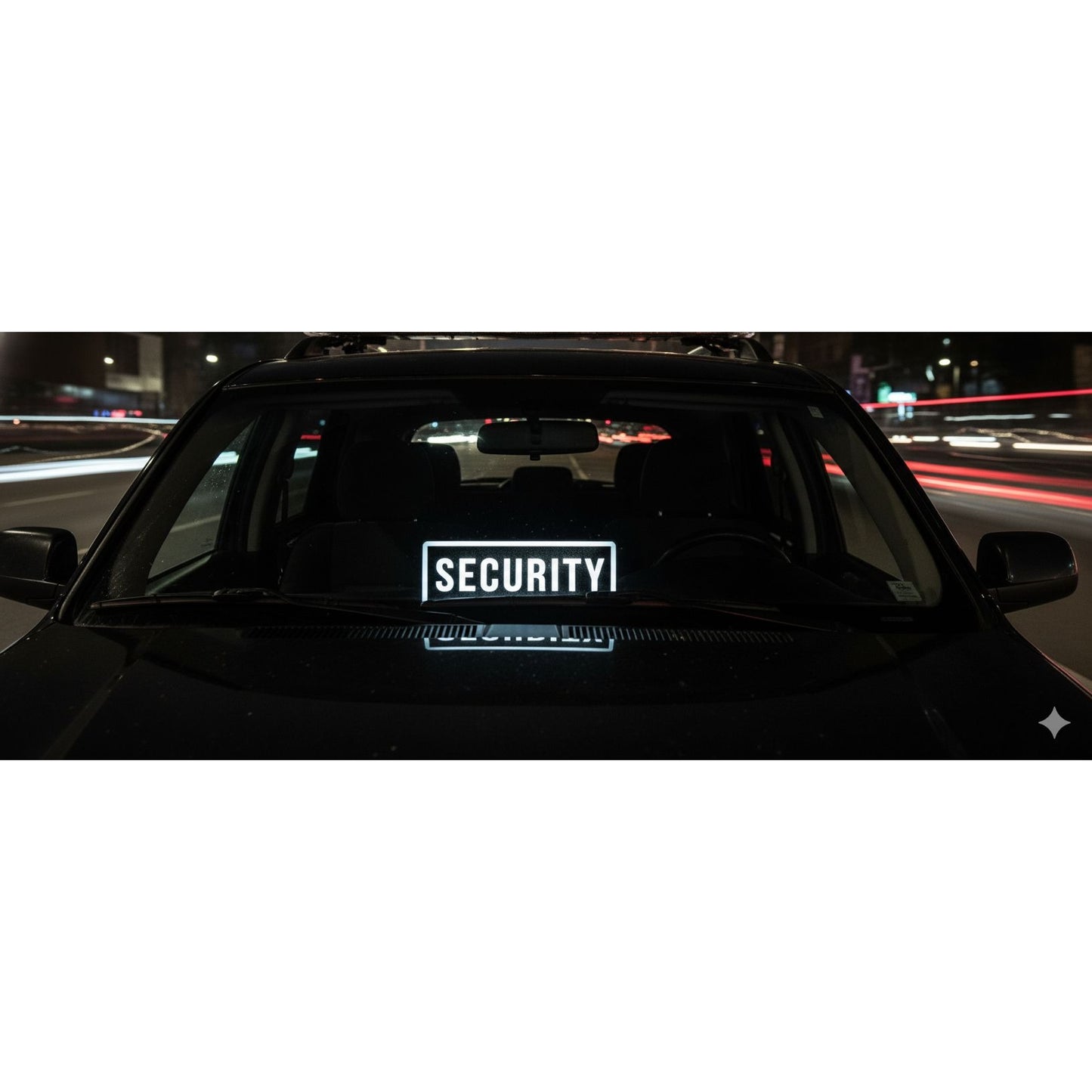 Security LED Car Dashboard Sign (7.5"x3") – Illuminated Patrol Vehicle Plaque for Nighttime Visibility & Private Guard Service