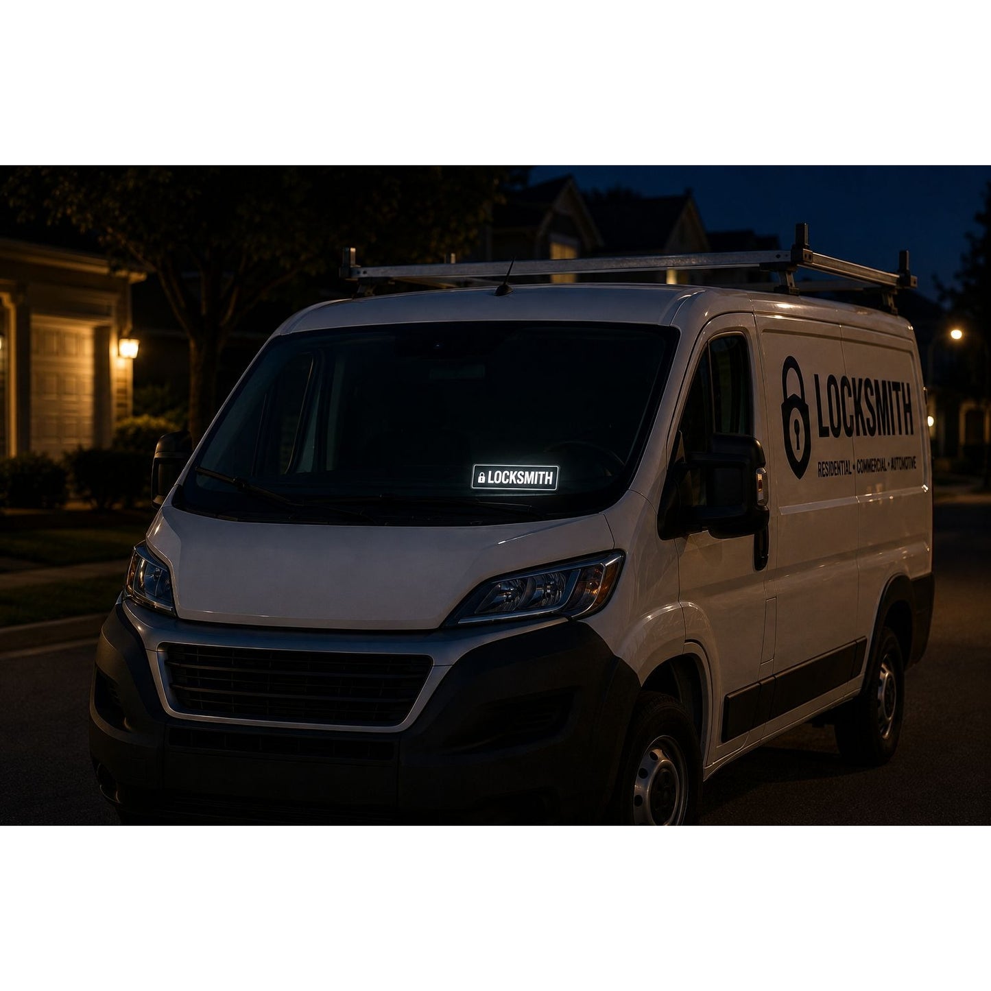 LOCKSMITH LED Sign for Van & Car Dashboard | Made in USA, 5V USB Powered Light Up