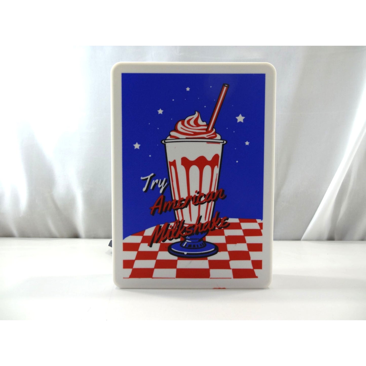 Retro American Milkshake LED Light-Up Sign | 10"x7" Vintage Diner Decor