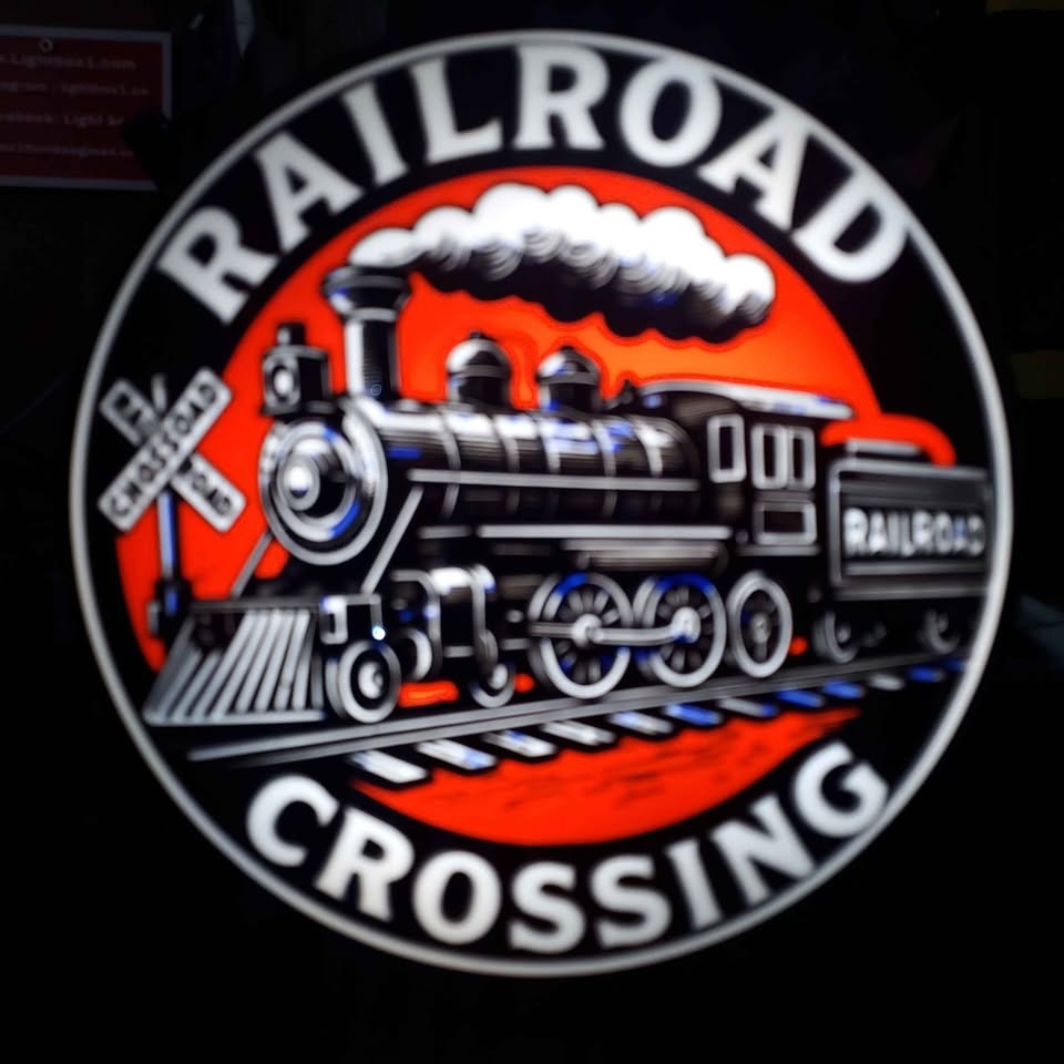 Railroad Crossing Train lighted Sign Decor
