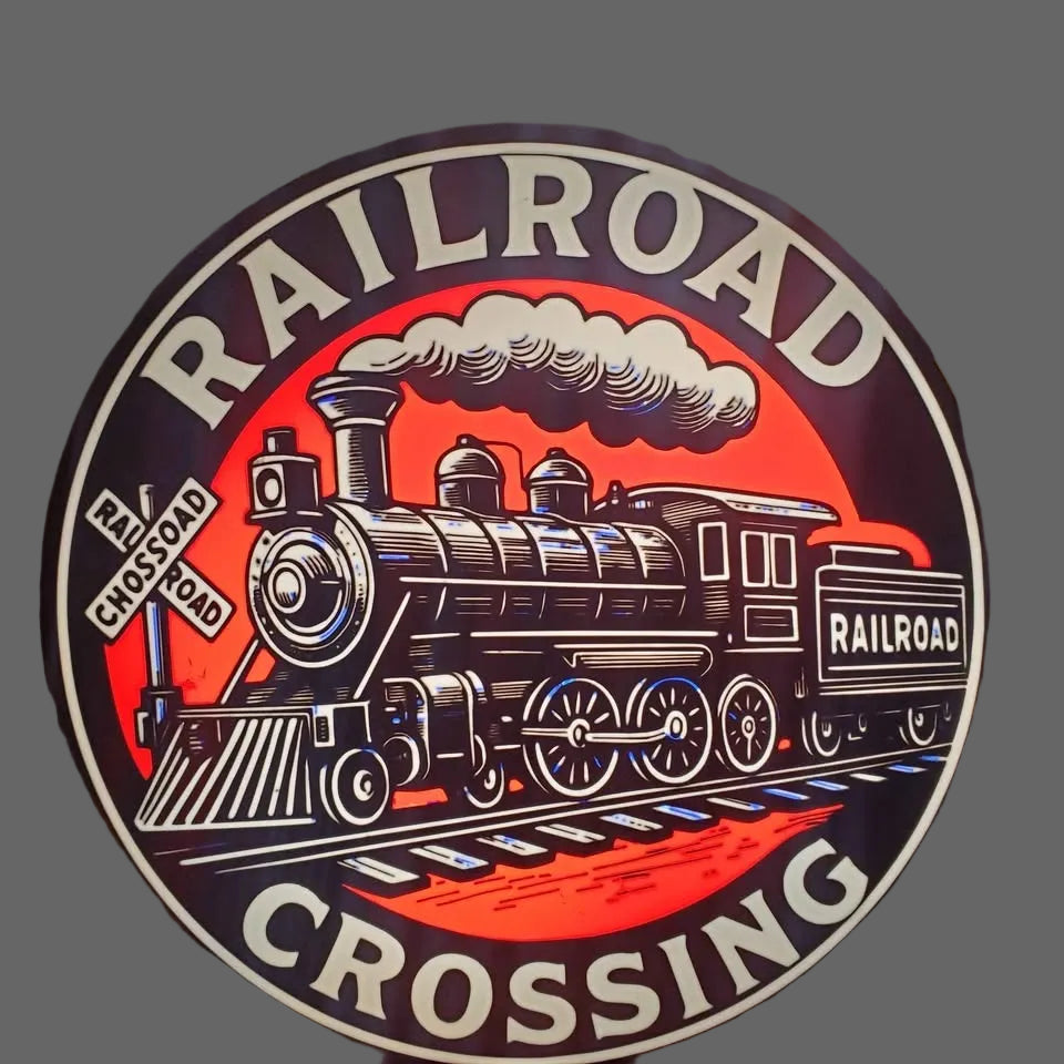 Railroad Crossing Train lighted Sign Decor