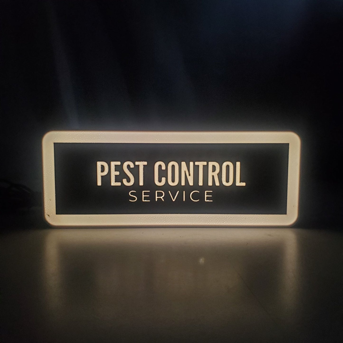 PEST CONTROL LED Sign for Truck & Van Dashboard | Made in USA, 5V USB Powered Light Up