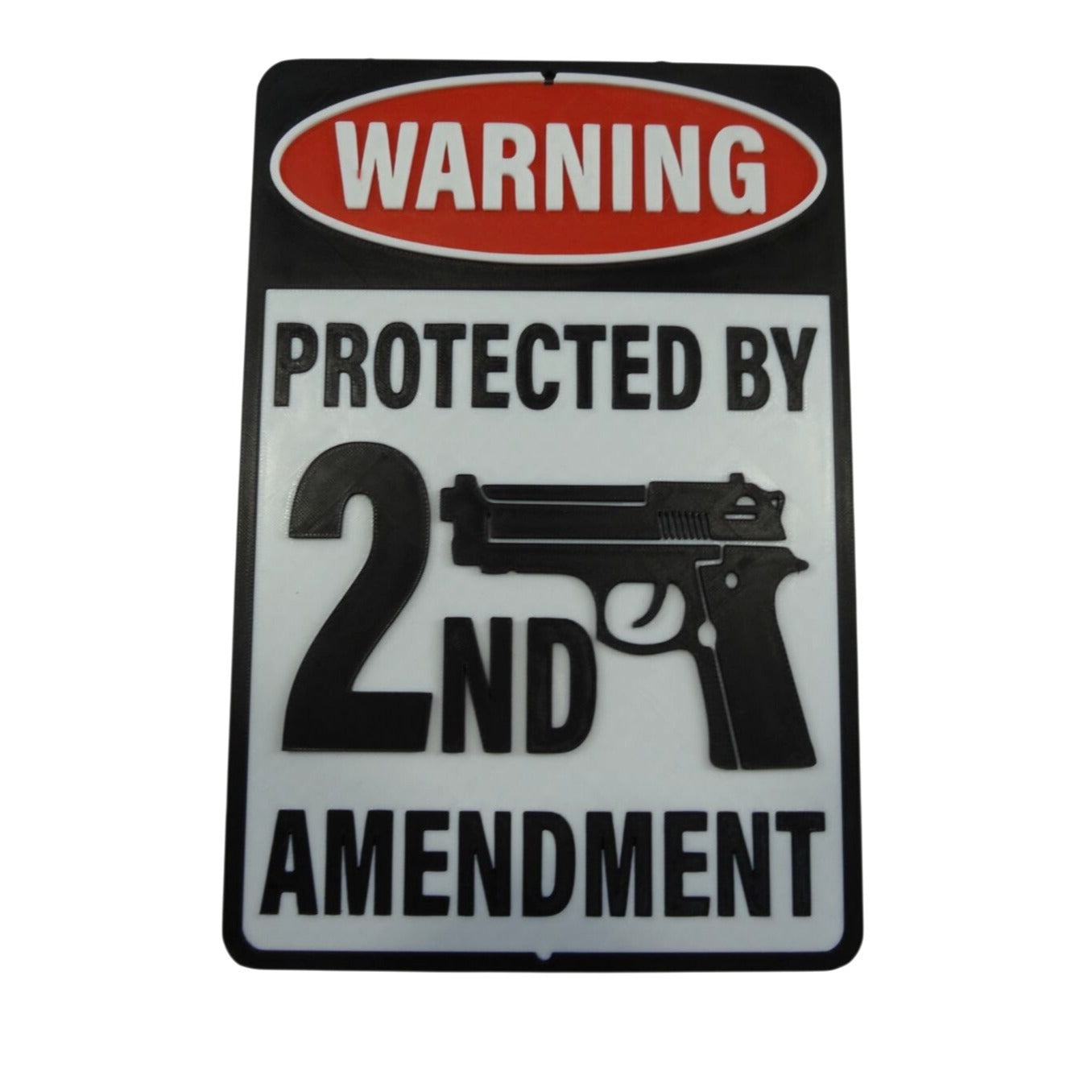 2nd Amendment Warning Sign - 3D Textured Wall Art - Protected by 2A Decor