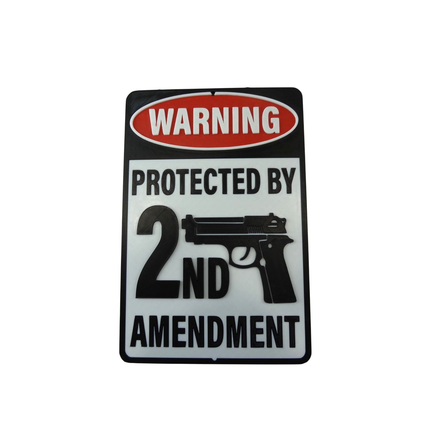 2nd Amendment Warning Sign - 3D Textured Wall Art - Protected by 2A Decor