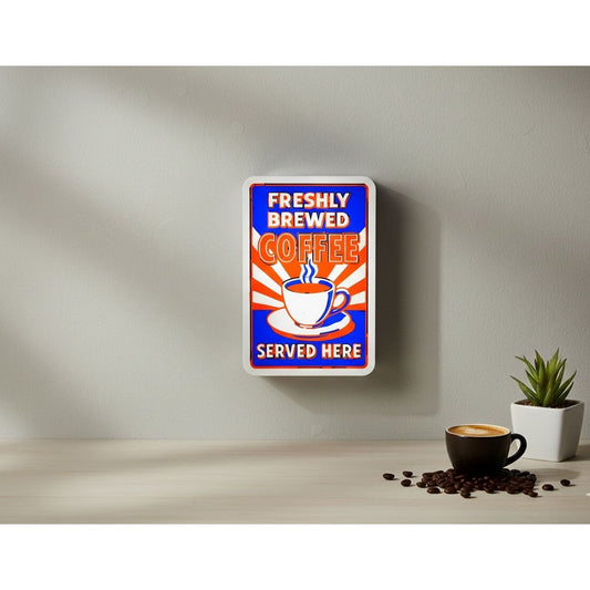 "Coffee Served Here" LED Sign - Vintage Cafe & Kitchen Decor