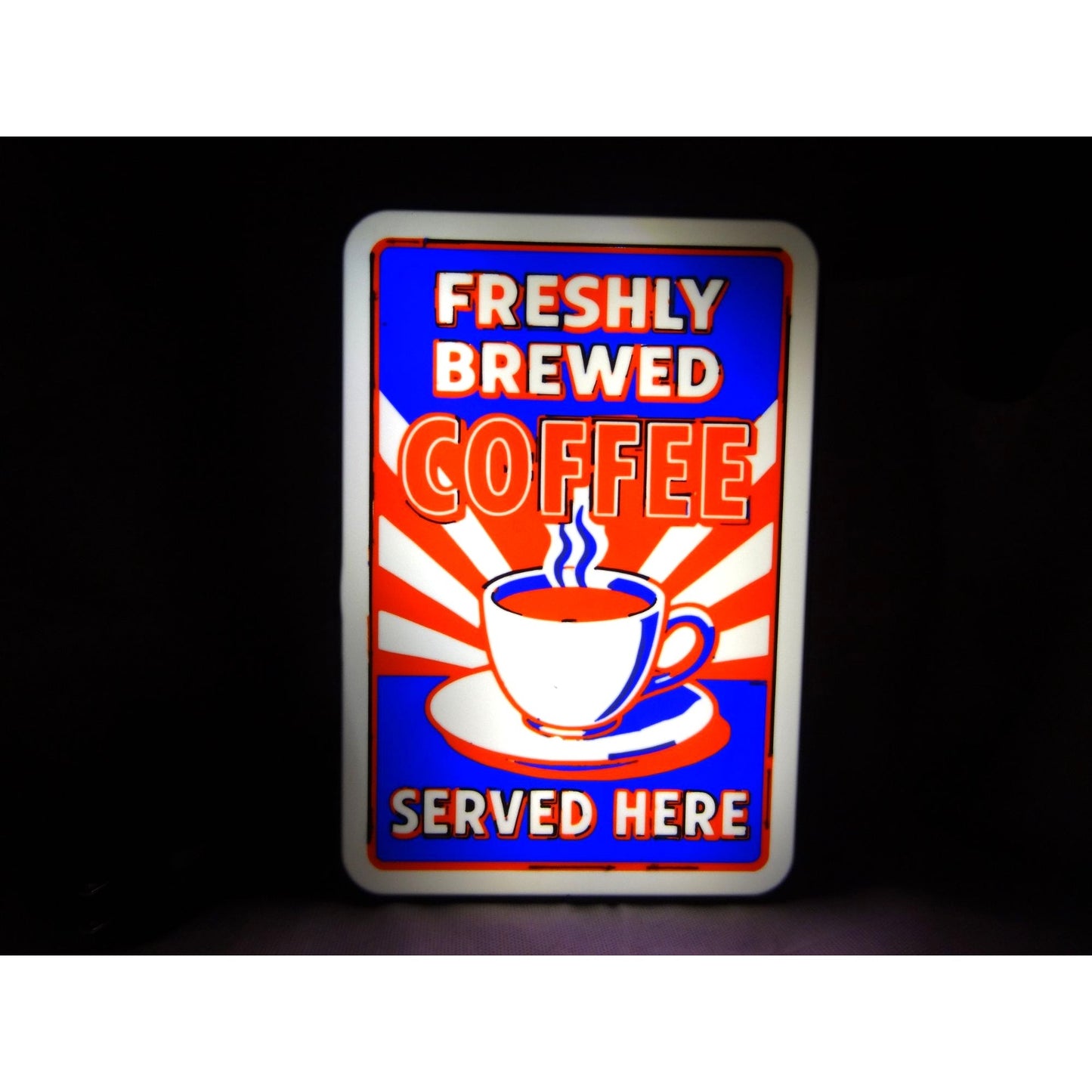 "Coffee Served Here" LED Sign - Vintage Cafe & Kitchen Decor