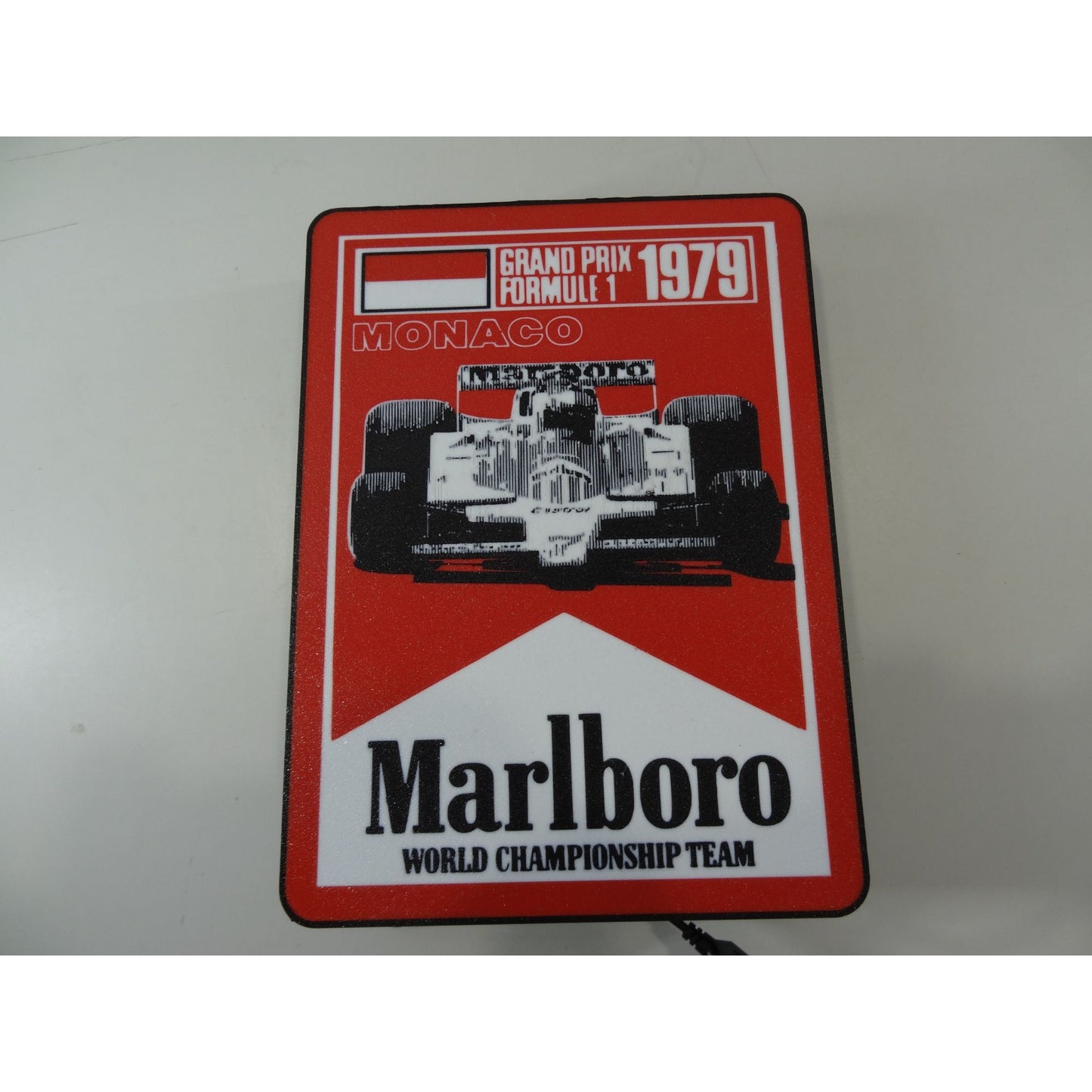 Marlboro Grand Prix Formula 1 1979 Monaco Racing Light-Up Sign light box with dimmer switch