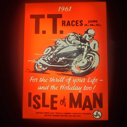 1961 TT Races Isle of Man Motorcycle Light Box
