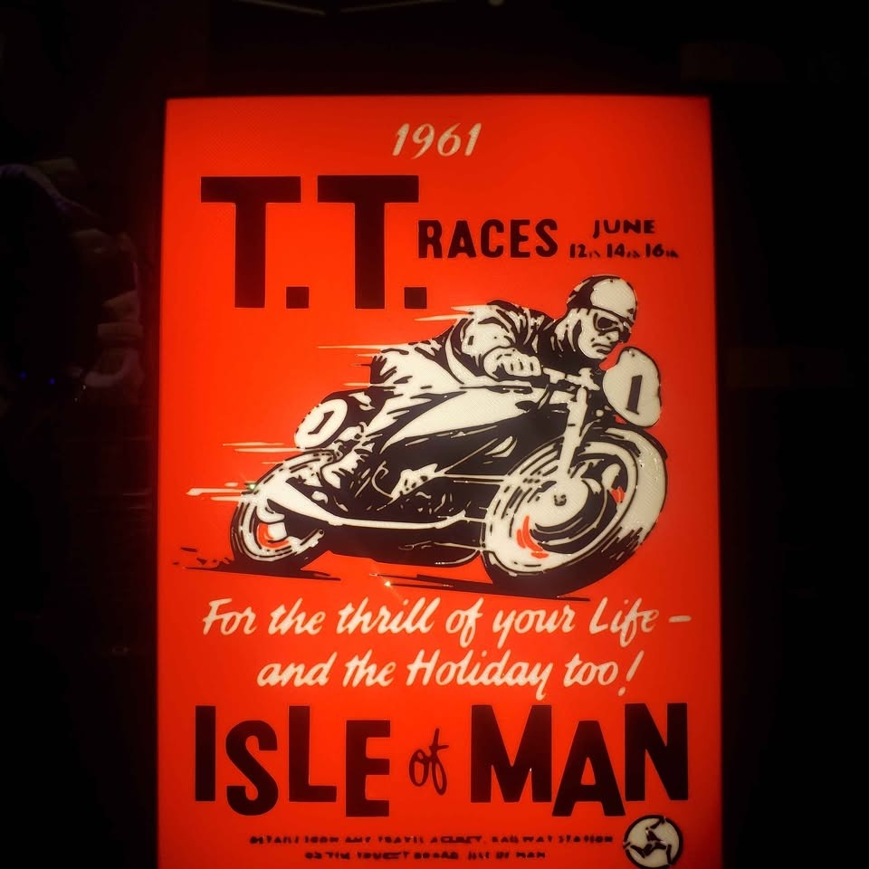 1961 TT Races Isle of Man Motorcycle Light Box