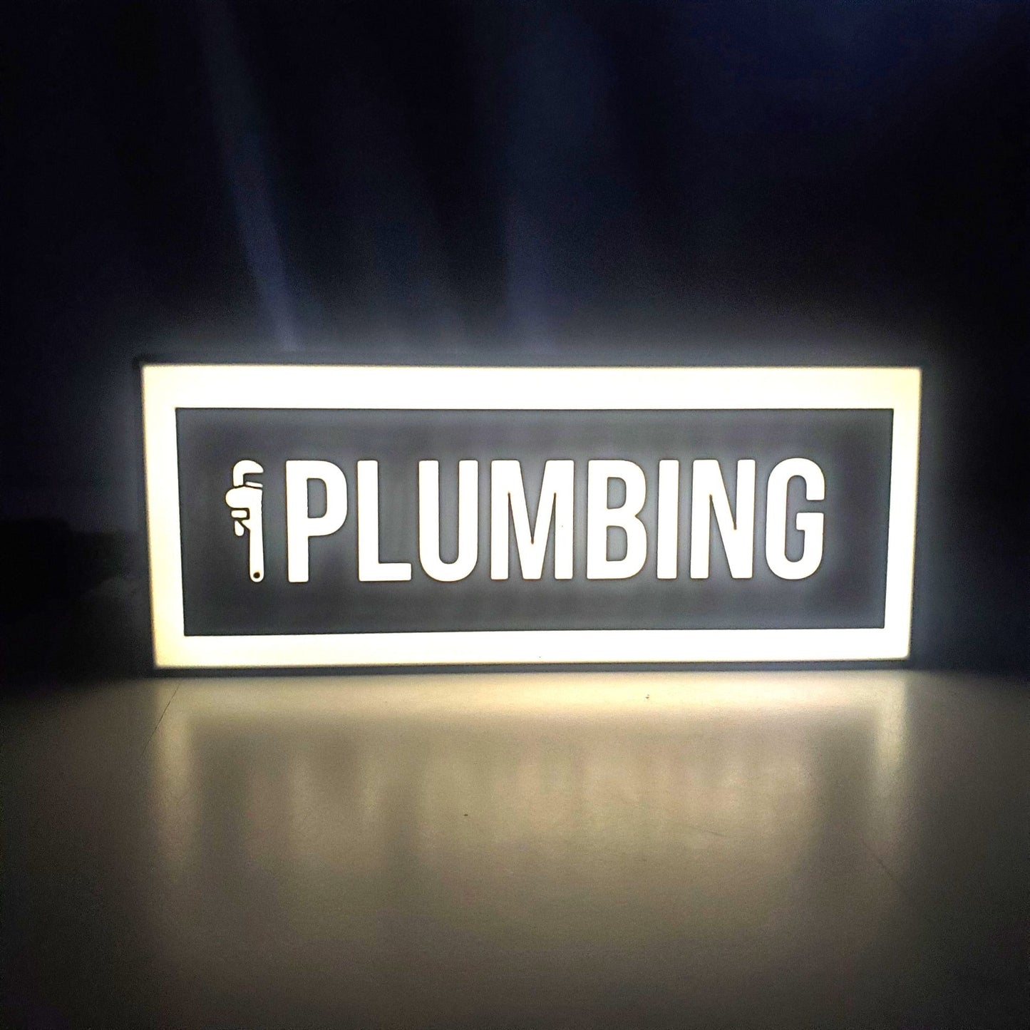 PLUMBING LED Sign for Truck & Van Dashboard | Made in USA, 5V USB Powered Light Up