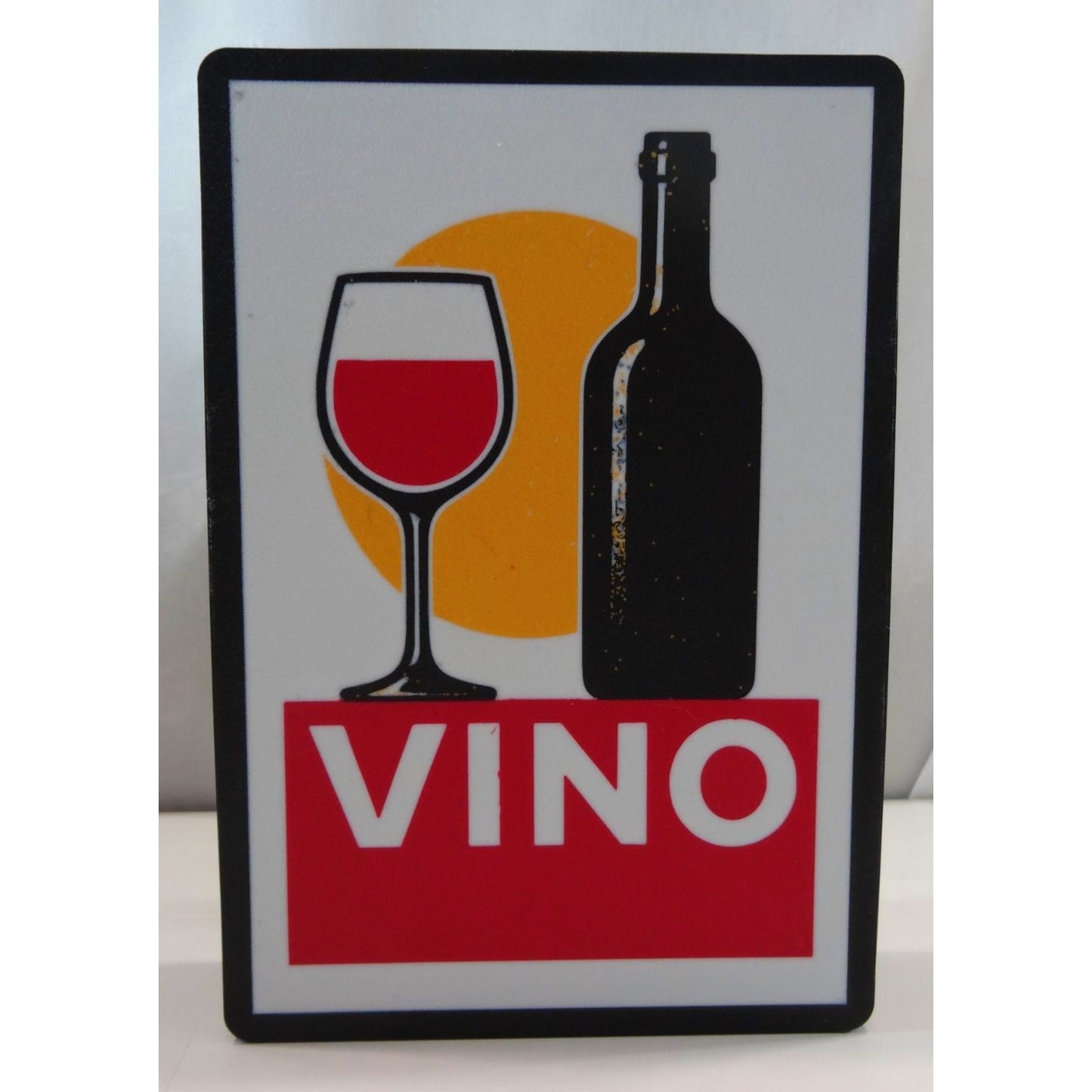 Vino Wine-Themed Light-Up LED Wall Sign 10"x7" | Red Wine Bottle & Glass Bar Decor | Durable PLA Kitchen Art