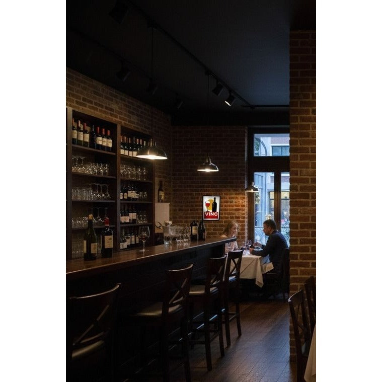 Vino Wine-Themed Light-Up LED Wall Sign 10"x7" | Red Wine Bottle & Glass Bar Decor | Durable PLA Kitchen Art