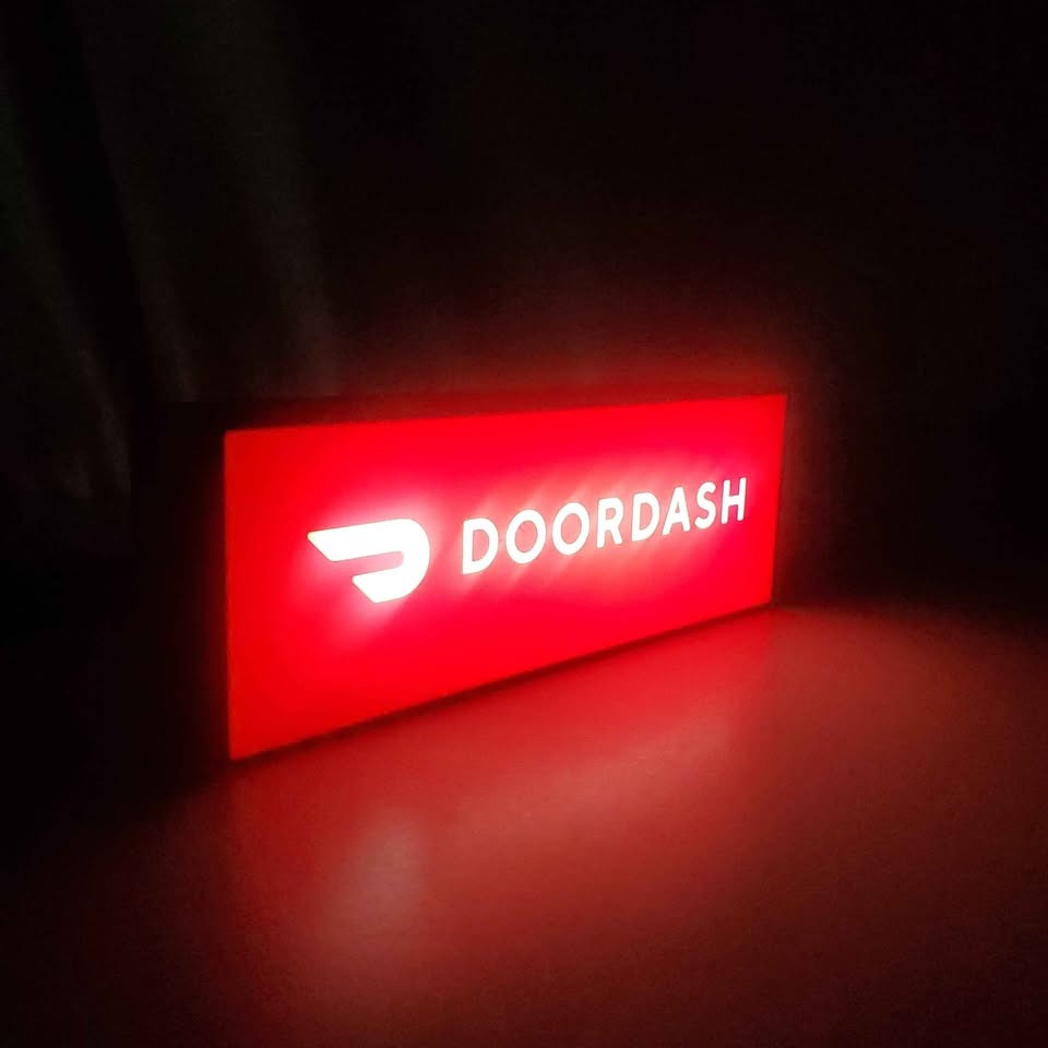 Food delivery light up car sign with USB 5v connector.