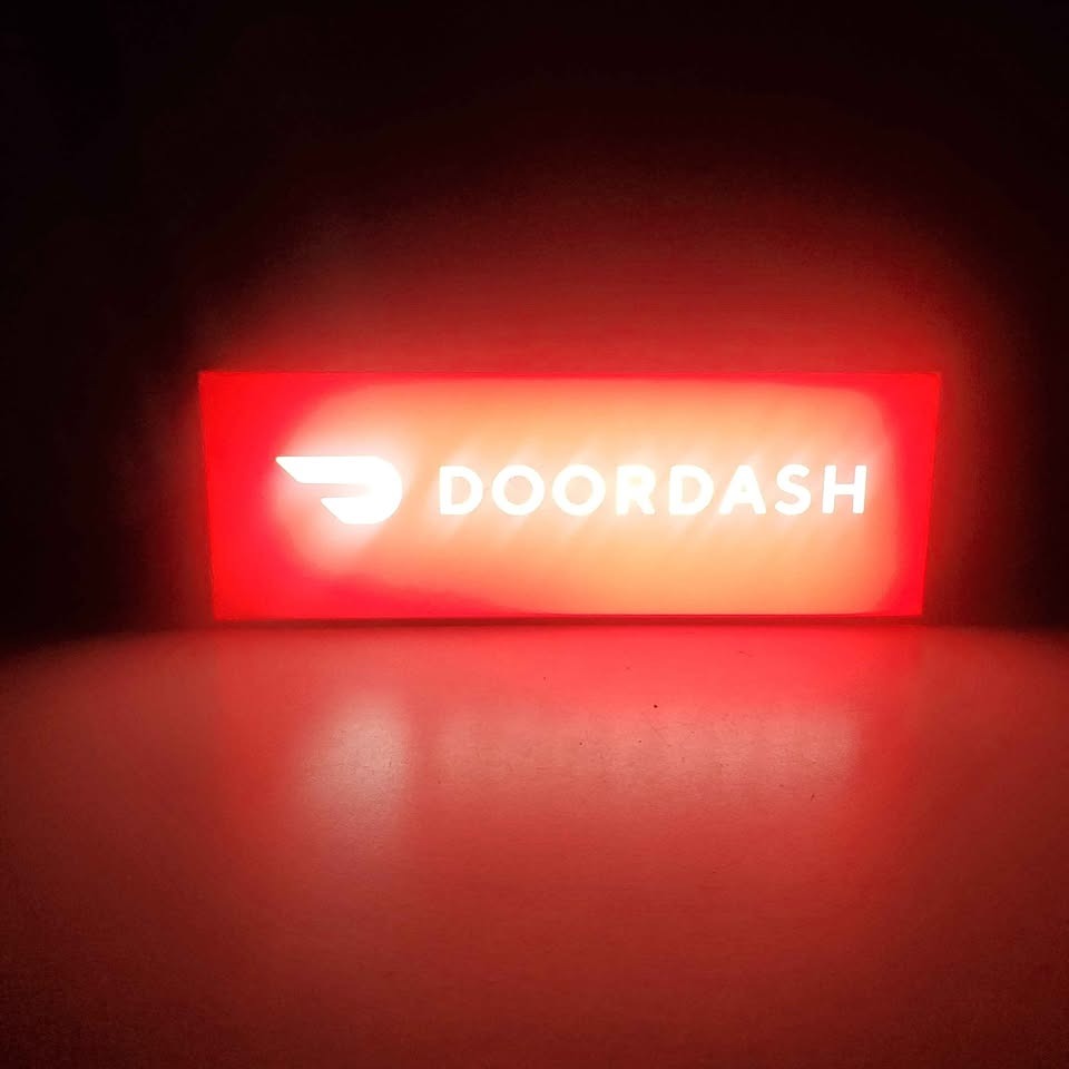 Food delivery light up car sign with USB 5v connector.