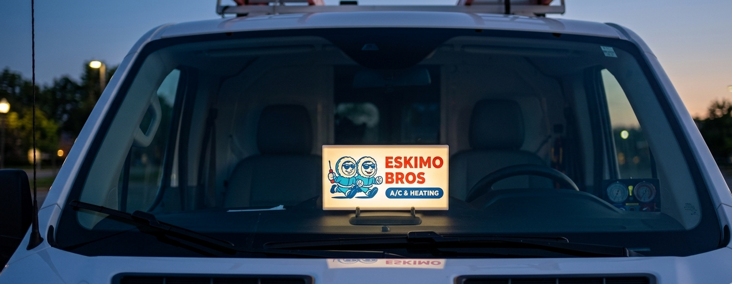 Custom Illuminated Service Van Dashboard Lightbox - 24/7 Emergency Logo Sign for Plumbers & Electricians, HVAC