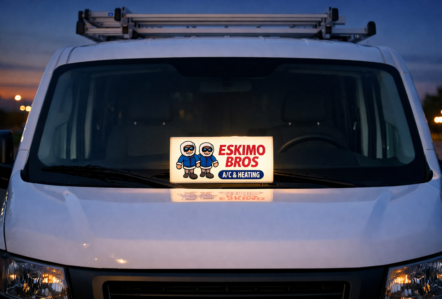 Custom Illuminated Service Van Dashboard Lightbox - 24/7 Emergency Logo Sign for Plumbers & Electricians, HVAC