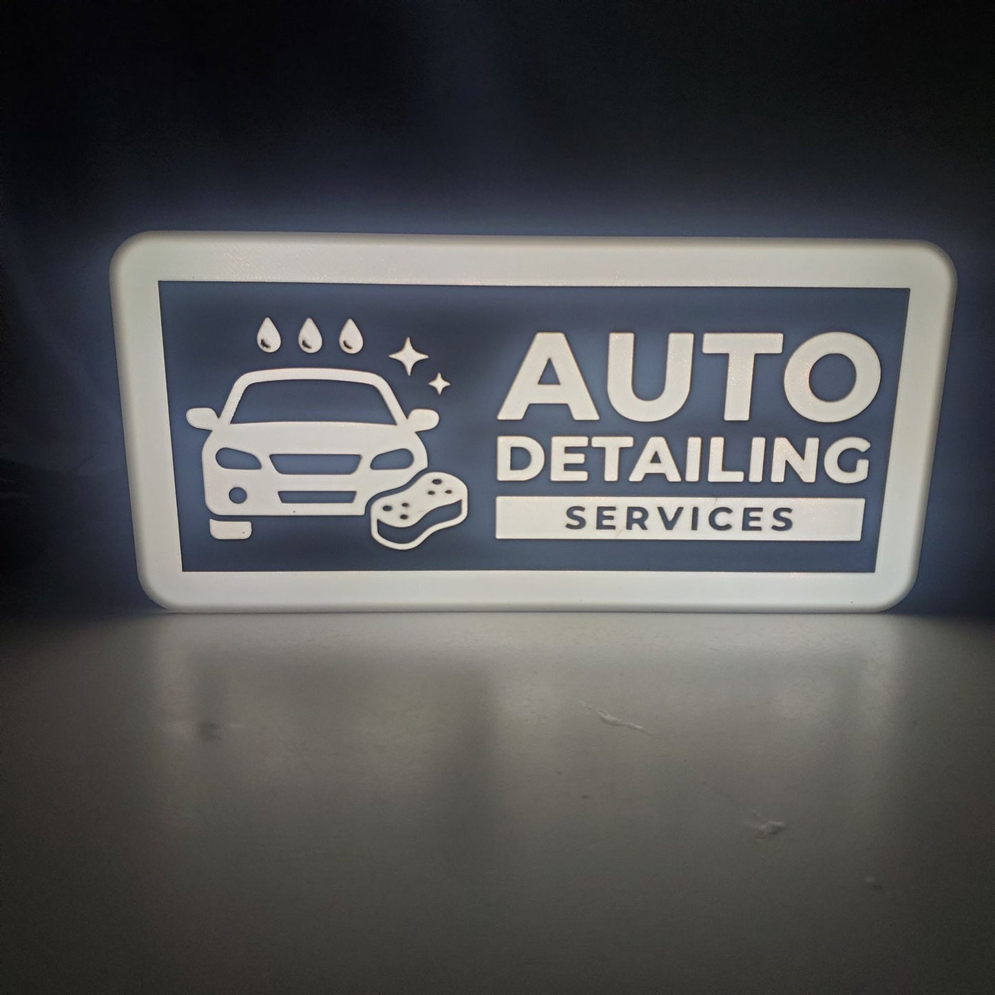 AUTO DETAILING LED Sign for Van & Truck Dashboard | Made in USA, 5V USB Powered Light Up