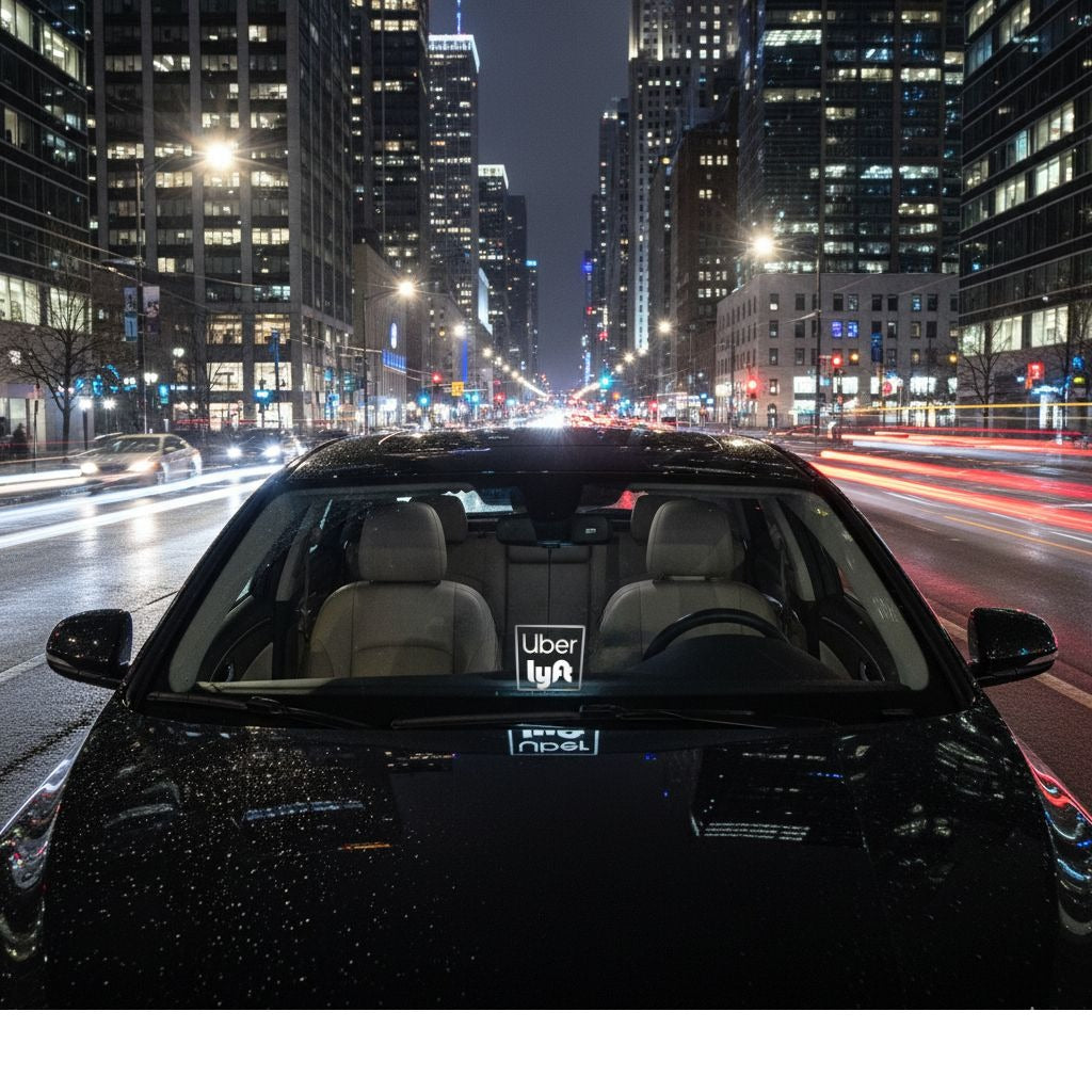 LED Rideshare Light Sign (5"x5") – USB Powered Dashboard Identifier for Night Drivers