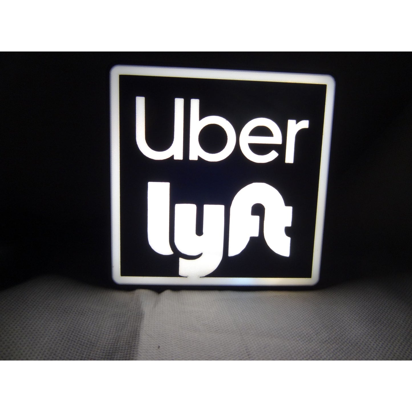 LED Rideshare Light Sign (5"x5") – USB Powered Dashboard Identifier for Night Drivers