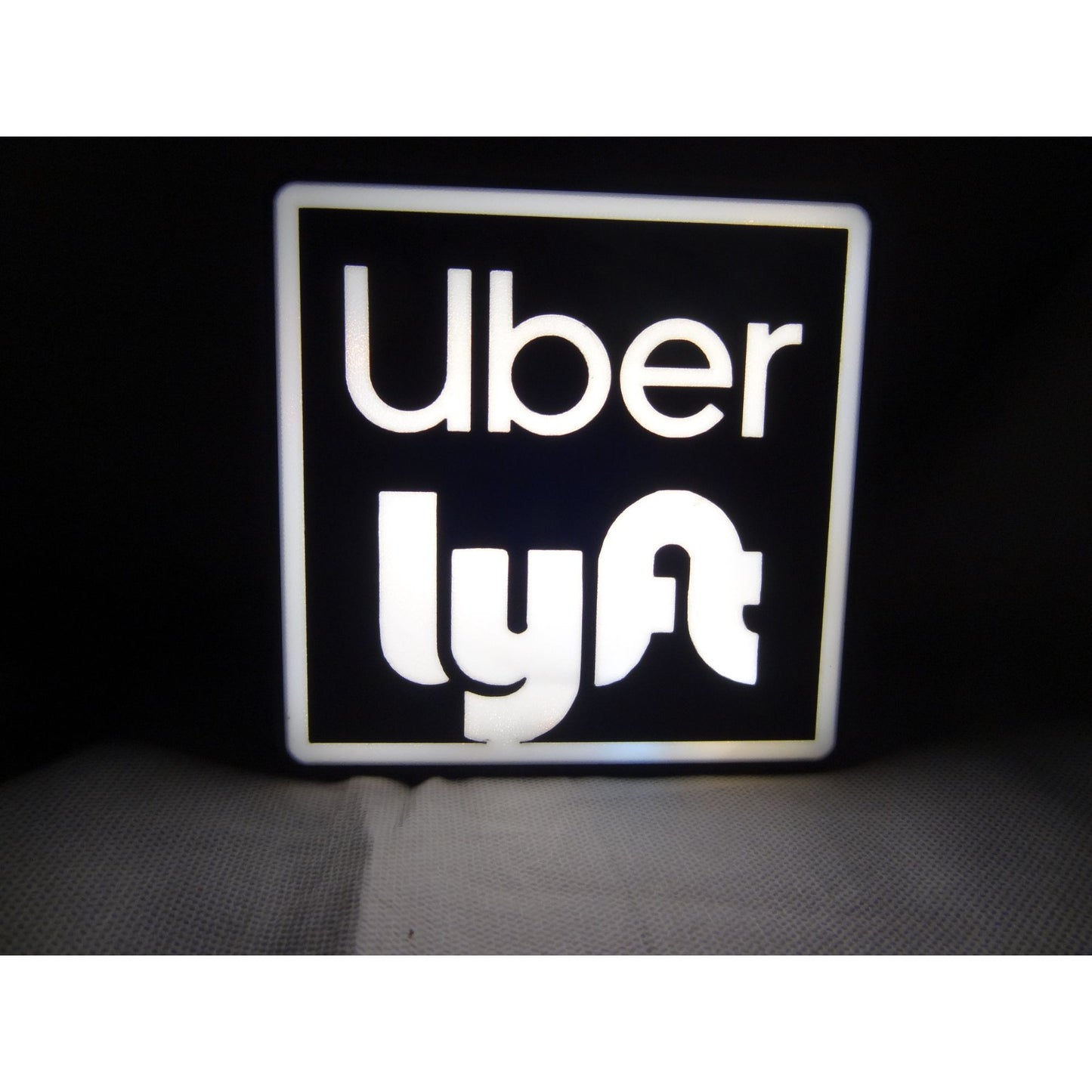 LED Rideshare Light Sign (5"x5") – USB Powered Dashboard Identifier for Night Drivers