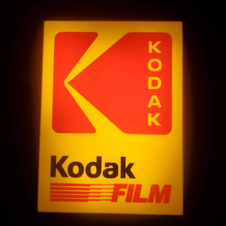 Kodak light up sign with film logo