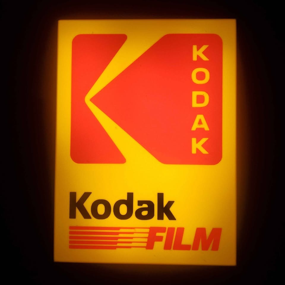 Kodak light up sign with film logo
