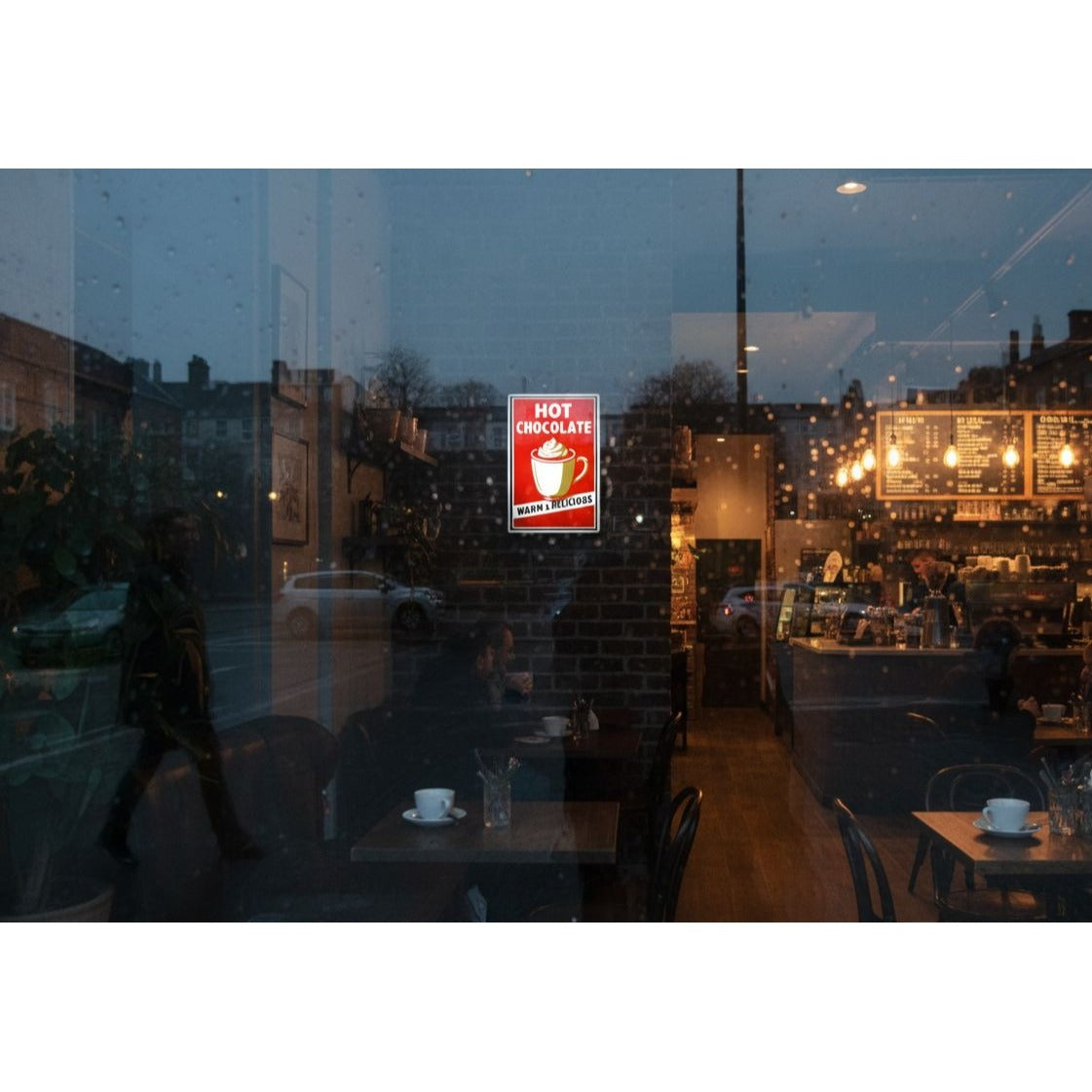 "Hot Chocolate" LED Light-Up Sign – Cozy Cafe Wall Art, Winter Bar Decor & Cocoa Station Lightbox